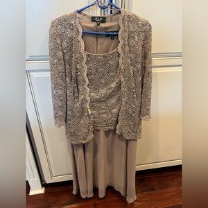 R & M Elegant Lace Overlay Skirt/Dress Set